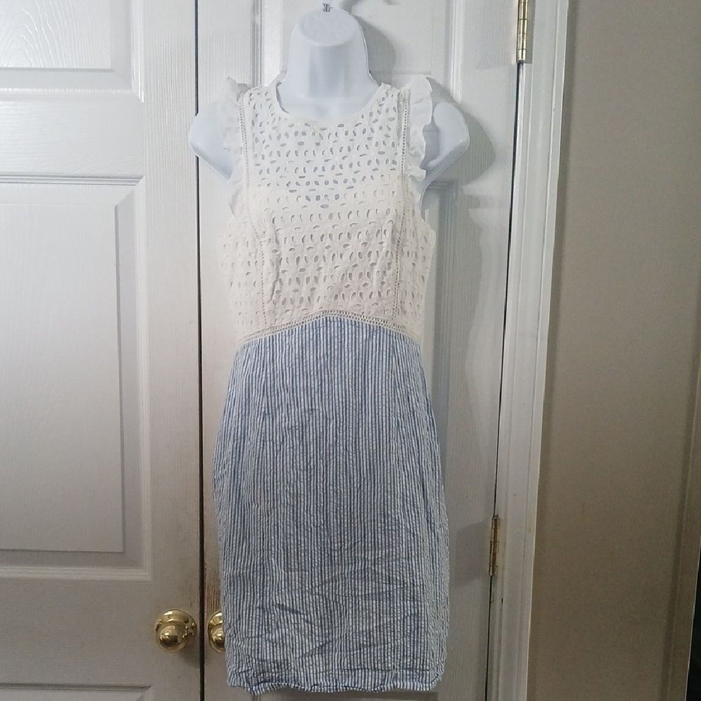 Lilly Pulitzer Maya blue white Shift Dress Size 4